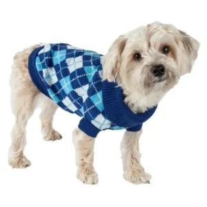 Argyle Style Ribbed Fashion Pet Sweater