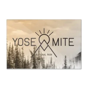 Yosemite National Park, California - Yosemite Badge & Photo - Geometric Opacity - Lantern Press Artwork (12x8 Acrylic Wall Sign)