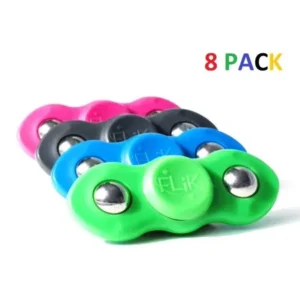 8 PACK Flik Hand Spinners Helps Focusing Fidget Focus Toy for Kids & Adults - Best Stress Reducer Relieves ADHD Anxiety Boredom Fidget Spinner