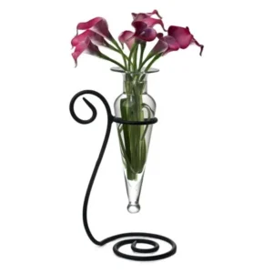 Danya B Amphora Glass Vase with Swirl Metal Stand