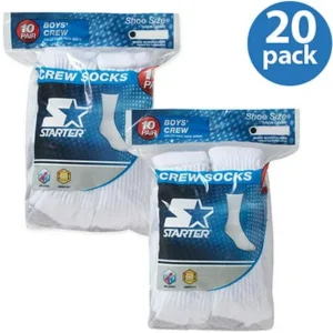 Crew Socks, 20 Pairs (Little Boys & Big Boys)