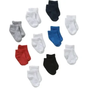 Garanimals Assorted Baby Toddler Boys Ankle Socks, 10-pack