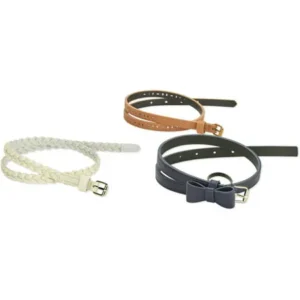 Faded Glory Girls 3 for 1 Braid Bow Perforated Belts