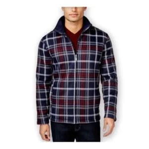 Club Room Mens Plaid Fz Fleece Jacket