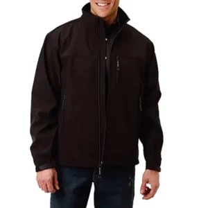 roper apparel mens black bonded jacket