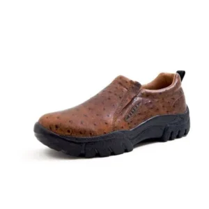 Western Shoes Mens Ostrich Sport Slip On Tan 09-020-0601-0371 TA