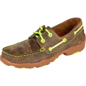 Twisted X Boots Boys Kid s Bomber Neon Yellow Boat Shoes