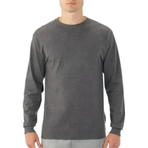 Big Men's Long Sleeve Crew T Shirt with Rib Cuffs