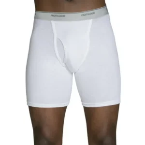 Men's Dual Defense Classic White Boxer Briefs, 5 Pack