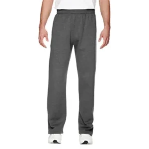 Fruit of the Loom SF74R Adult 7.2 oz. SofSpunÂ® Open-Bottom Pocket Sweatpants - CHARCOAL HEATHER - XL