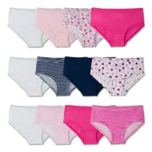 Fruit of the Loom Girls Assorted Cotton Hipster Underwear, 12 Pack Panties (Little Girls & Big Girls)