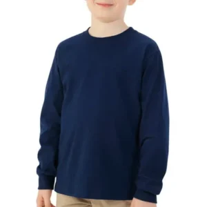 Fruit of the Loom Boys 4-18 Long Sleeve Crew Neck T-Shirt with Rib Cuffs