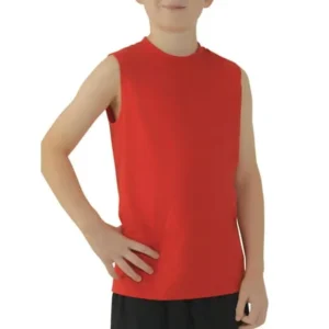 Boys' Sleeveless Tee with Hemmed Armhole