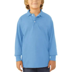 Jerzees School Uniform SpotShield Long Sleeve Polo (Little Boys & Big Boys)