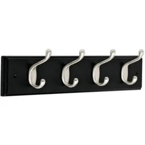 Liberty 18" Rail with 4 Heavy-Duty Hooks, Black