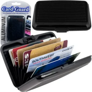 Trademark Aluminum Credit Card Wallet, RFID Blocking Case, Black