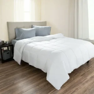 White Goose Down Alternative Comforter, Hypo-Allergenic, Quilted Box Stitched, All Season Bed Comforter by Somerset Home