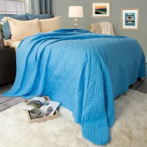Somerset Home Solid Color Bed Quilt, Twin, Blue