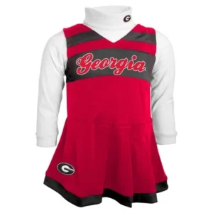 Georgia Bulldogs NCAA Toddler Girls Cheer Jumper Dress Set w/ Turtleneck