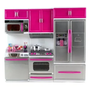 My Modern Kitchen Full Deluxe Kit Battery Operated Kitchen Playset: Refrigerator, Stove, Microwave (Christmas Gift Idea)