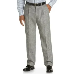 Men's Big & Tall Oak Hill Linen-Blend Pleated Suit Pants