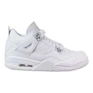 Air Jordan 4 Retro Big Kids Shoes White/Metallic Silver 408452-100