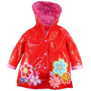 Baby Girls Rainwear Spring Flowers Raincoat Jacket