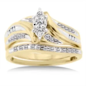 1/3 Carat Diamond T.W. Bridal Set in 10kt Yellow Gold