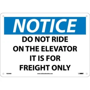 NMC Signs N259Ab, Do Not Ride On The Elevator.. Sign, 10 X 14, Aluminum .040