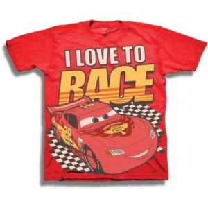 Disney Pixar Cars "I Love to Race" Boys' Juvy Short Sleeve Graphic Tee T-Shirt