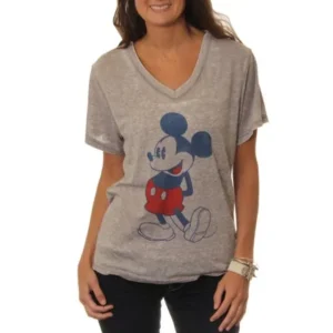 Disney Women's Mickey Mouse Club V-Neck Graphic Burnout T-Shirt