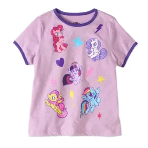 My Little Pony Girls' Varisty Style Short Sleeve Contrast Graphic T-Shirt