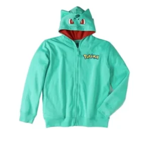 Pokemon Boys' Bulbasaur Costume Graphic Hoodie With 3D Ears