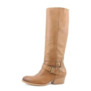 Kenneth Cole Womens Raw Deal Leather Almond Toe Knee High Fashion Boots