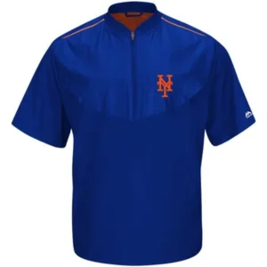 New York Mets MLB Men's Big & Tall Cool Base Short Sleeve On-Field Training Jacket (5XL)