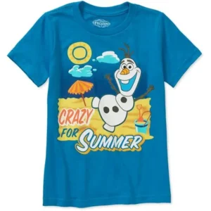 Disney Frozen Olaf Toddler Boy Crazy Summer Graphic Tee Shirt