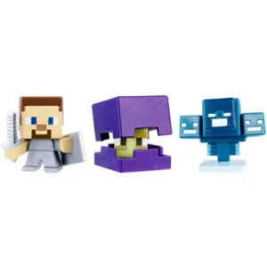 Minecraft Mini Figure 3-Pack - Shulker, Steve With Shield, Skullfire Wither