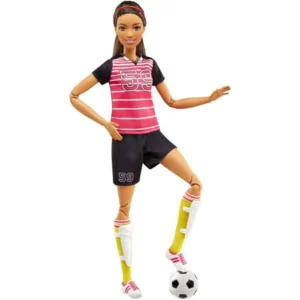 Barbie Made To Move Soccer Player Doll Ultra Flexibility & Soccer Ball