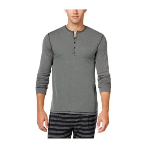 Kenneth Cole Mens Ribbed Henley Pajama Sleep T-shirt