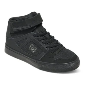 DC Kid's Spartan High EV Skate Sneakers Black Leather 10.5 Little Kid M