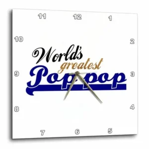 3dRose Worlds Greatest Pop-pop - grandfather nickname - Best Granddad - Grandpa appreciation gifts, Wall Clock, 13 by 13-inch
