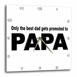 3dRose Only the best dad gets promoted to papa, Wall Clock, 10 by 10-inch