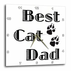 3dRose Best cat dad, Wall Clock, 13 by 13-inch