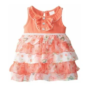 Youngland Baby Girls' Knit and Mesh Tiered Fashion Sun Dress