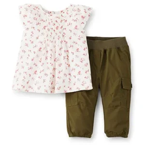 Baby Girls' 2 Piece Tunic Set (Baby) - Olive - 12 Months