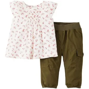 Baby Girls' 2 Piece Tunic Set (Baby) - Olive - 6 Months