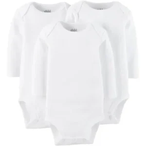 Child Of Mine Newborn Baby Boy, Girl or Unisex Long Sleeve Bodysuit, 3 Pack