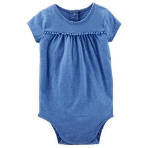 Carter's OshKosh B'gosh Baby Clothing Outfit Girls Heathered Pompom Bodysuit