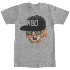 Men's Lost Gods No Big Deal Cat T-Shirt Athletic Heather