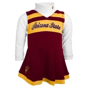 Arizona State Sun Devils NCAA Toddler Girls Cheer Jumper Dress Set w/ Turtleneck